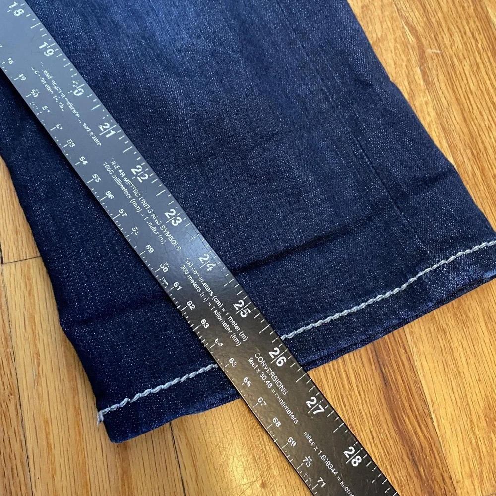 BKE Denim Harper Jeans Womens 30 Blue Dark‎ Wash Crop Contrast Stitch Stretch